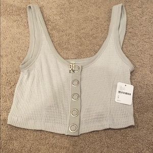 Free people cropped waffle tank NWT